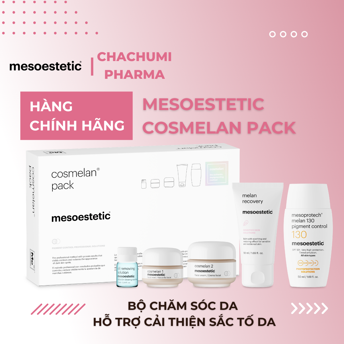 Mesoestetic Cosmelan Pack -  Bộ Chăm Sóc Da Hỗ Trợ Cải Thiện Sắc Tố Da