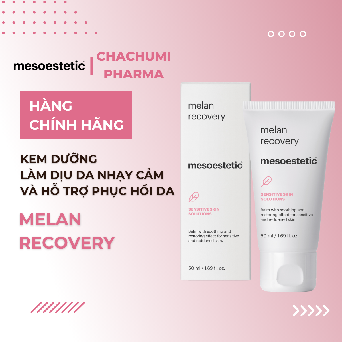 Mesoestetic Melan Recovery - Kem Dưỡng Làm Dịu Da Nhạy Cảm Và Hỗ Trợ Phục Hồi Da 50ml