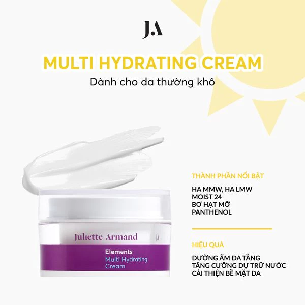 Juliette Armand Elements Multi Hydrating Cream Kem Dưỡng Ẩm Đa Tầng Giúp Da Mềm Mịn Cho Da Thường Và Da Khô 50ml