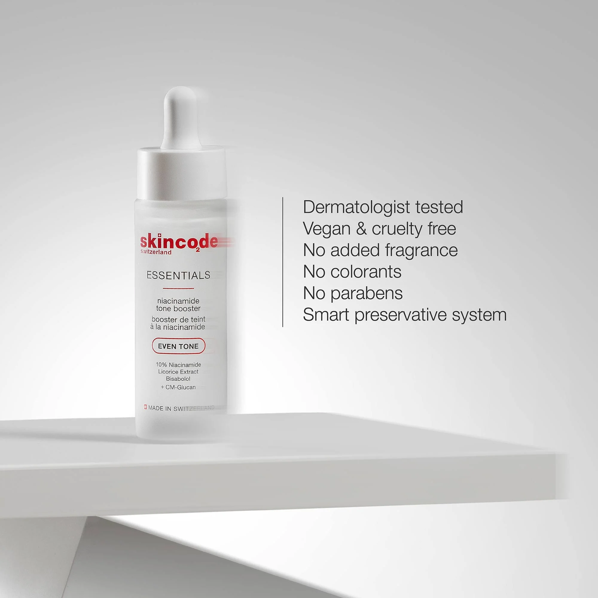 Skincode Niacinamide Tone Booster - Tinh chất Niacinamide 10% - trắng sáng, nâng tone rạng rỡ và làm đều màu da 30ml