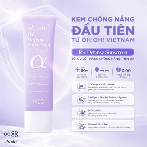 Oh!Oh! RK Defense Sunscreen - Kem Chống Nắng Phổ Rộng Mỏng Nhẹ, Khô Thoáng Và Chống Lão Hóa 45g