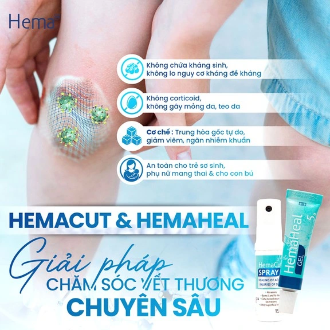 Rejuvaskin HemaHeal Gel Hỗ Trợ Hồi Phục Vết Thương Hở Sau Phẫu Thuật 5g