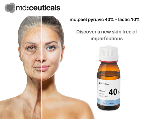 Md:ceuticals MD:Peel Pyruvic 40% + Lactic 10%- Thay Da Sinh Học Mụn Mức Độ 3,4 Chống Lão Hóa Với Axit Pyruvic 40% + Latic 10%