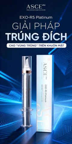 ASCE plus EXO-R5 Platinum Tinh Chất Exosome Làm Sáng, Làm Mịn, Tăng Độ Đàn Hồi, Chống Lão Hoá Da 20ml