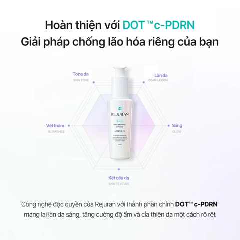 Tinh chất Rejuran Triple Radiance Ampoule dưỡng sáng giúp da căng bóng, hỗ trợ trẻ hoá 50ml