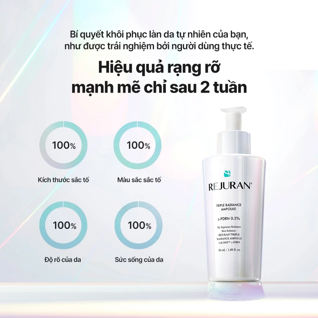Tinh chất Rejuran Triple Radiance Ampoule dưỡng sáng giúp da căng bóng, hỗ trợ trẻ hoá 50ml