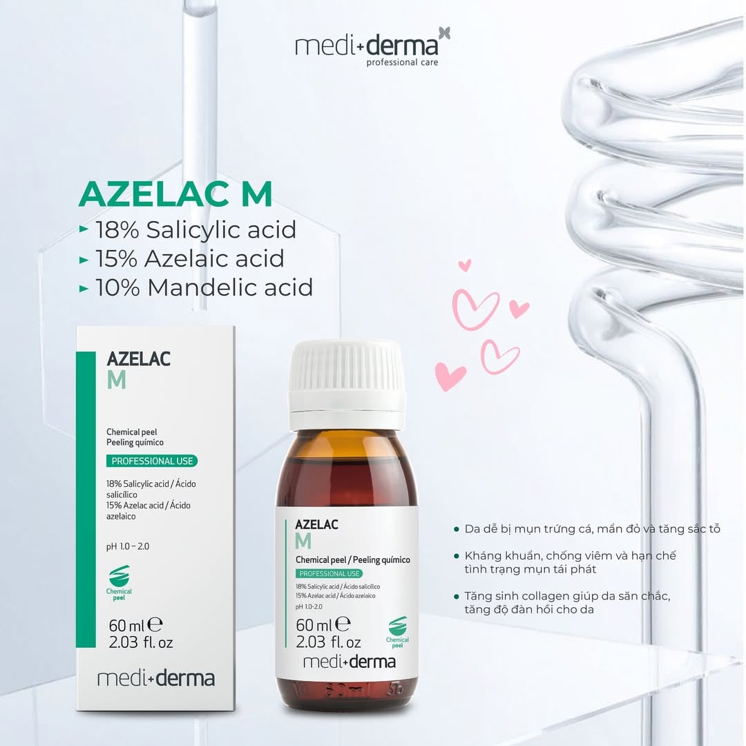Mediderma Azelac M - Dung Dịch Peel Giảm Mụn Và Cải Thiện Sắc Tố 60ml