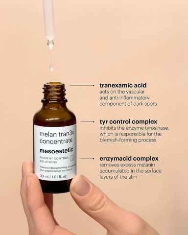 Mesoestetic Melan Tran3x Concentrate Serum - Tinh Chất Hỗ Trợ Làm Sáng Và Đều Màu Da 30ml