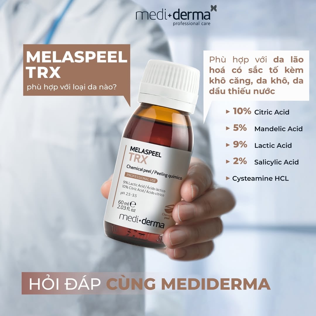 Mediderma Melaspeel TRX - Dung Dịch Peel Cải Thiện Sắc Tố Và Giãn Mao Mạch 60ml