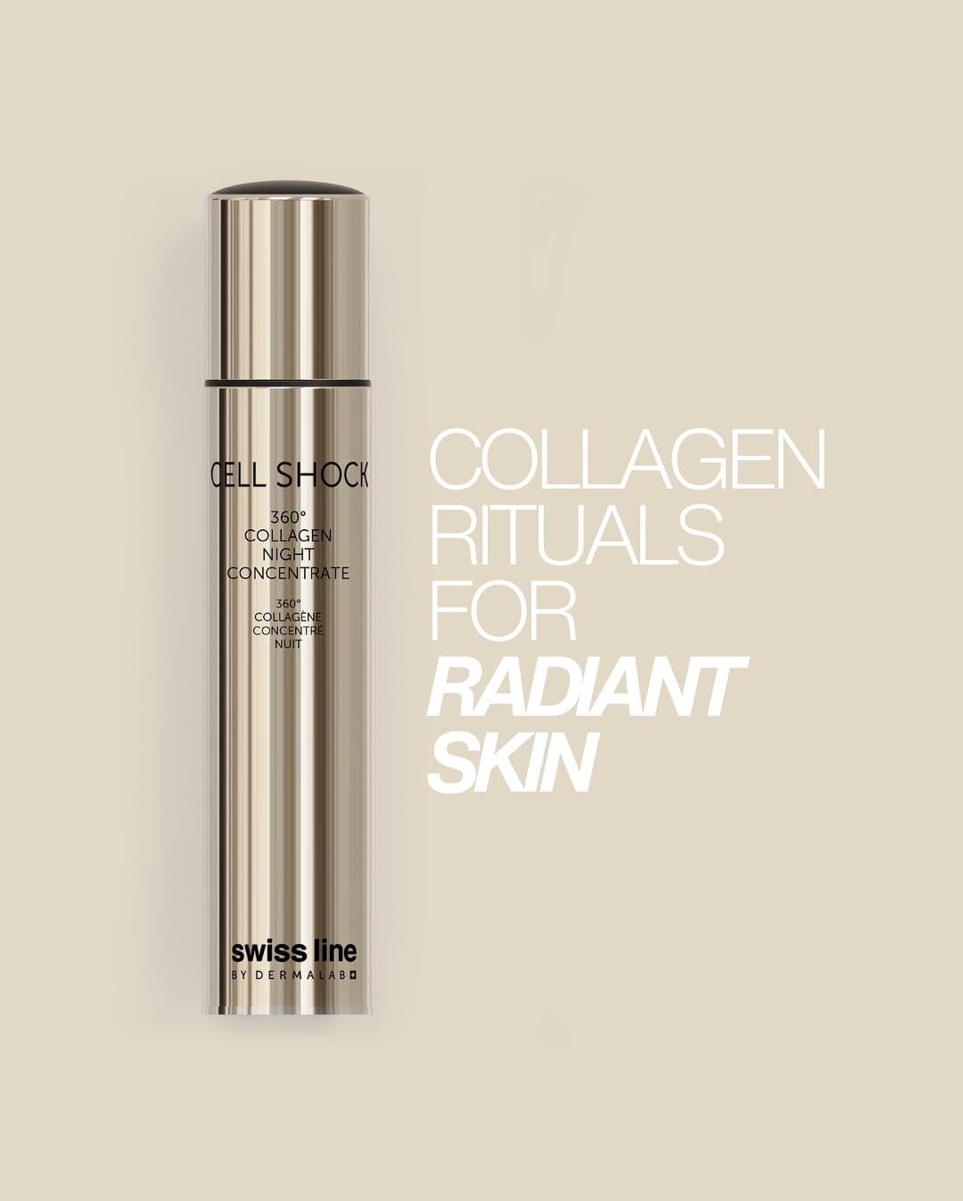 Swissline Cell Shock 360° Collagen Night Concentrate  Tinh Chất "Collagen Tươi 360 độ" Cô Đặc Ban Đêm 30ml