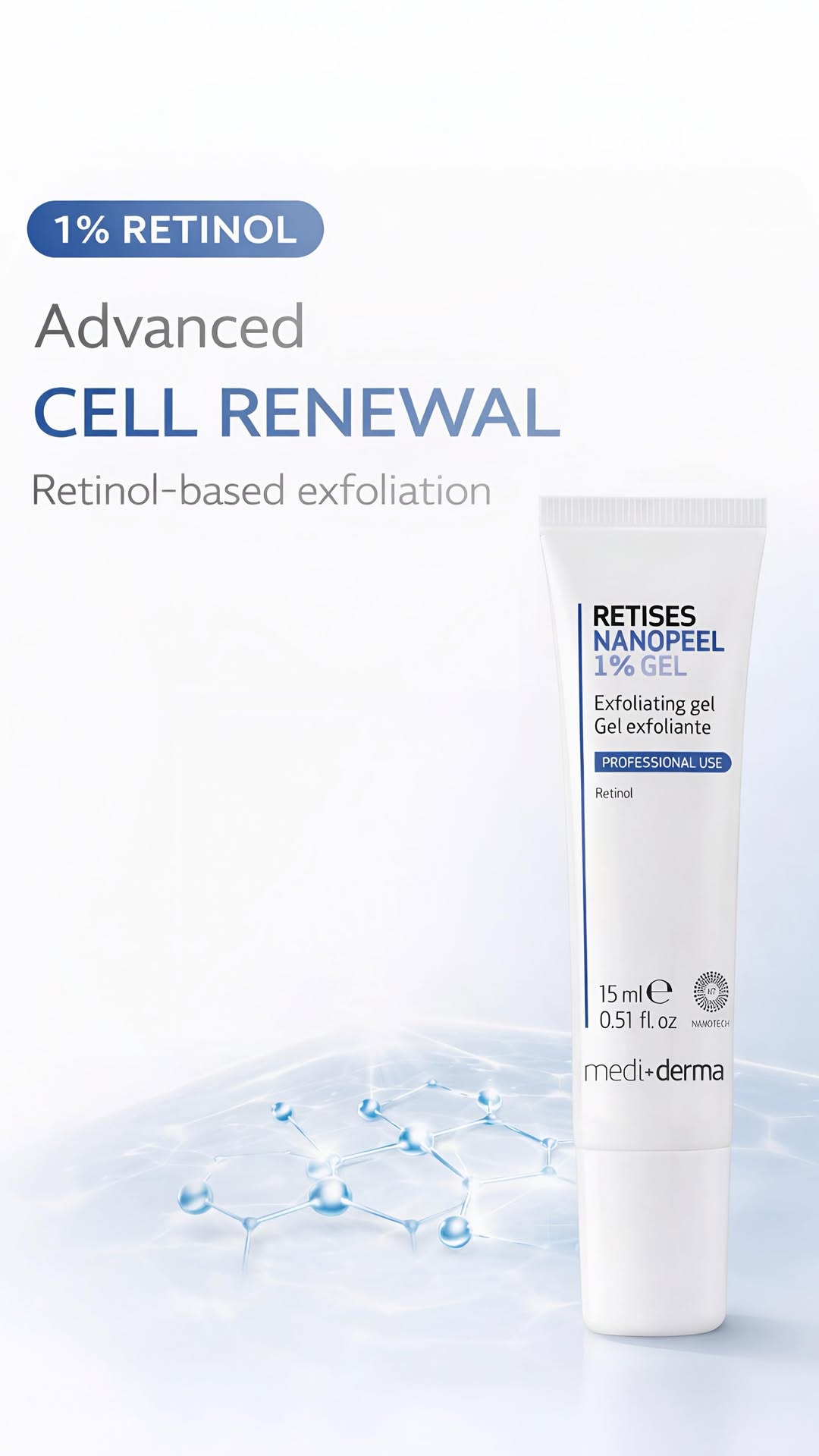 Mediderma Retises Nanopeel 1% Gel Khoá Peel Giảm Mụn, Kích Thích Tăng Sinh Collagen Và Elastin