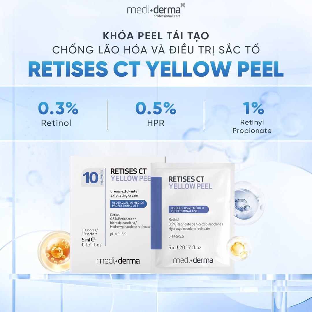 Mediderma Retises CT Yellow Peel Khoá Peel Tái Tạo, Chống Lão Hóa Và Cải Thiện Sắc Tố