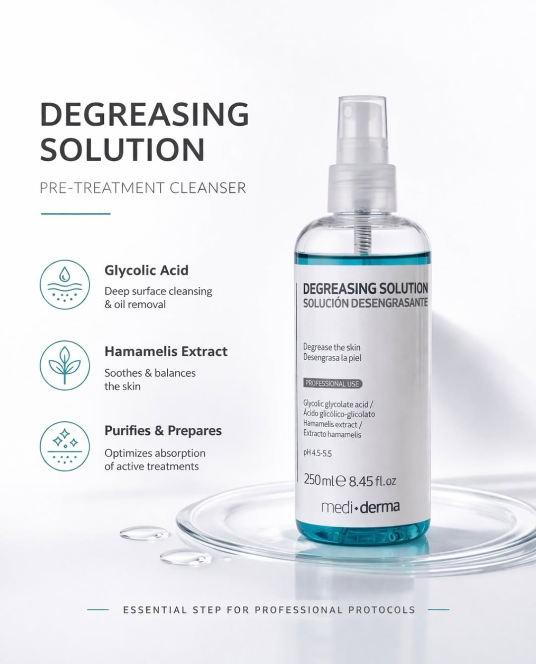 Mediderma Degreasing Solution - Dung Dịch Sát Khuẩn Trước Peel 250ml