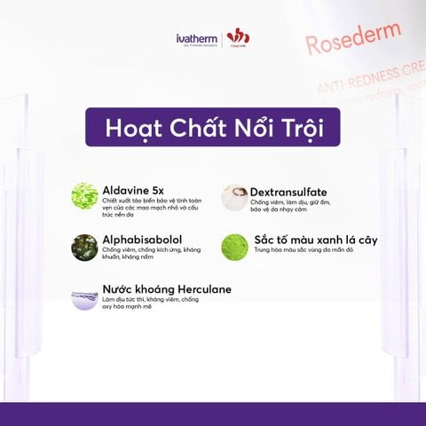 Ivatherm Rosederm Anti-Redness Cream- Kem Dưỡng Làm Dịu, Giảm Mẩn Đỏ Dành Cho Da Nhạy Cảm 30ml