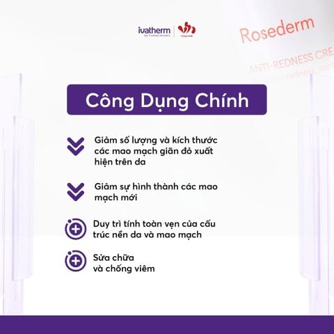 Ivatherm Rosederm Anti-Redness Cream- Kem Dưỡng Làm Dịu, Giảm Mẩn Đỏ Dành Cho Da Nhạy Cảm 30ml