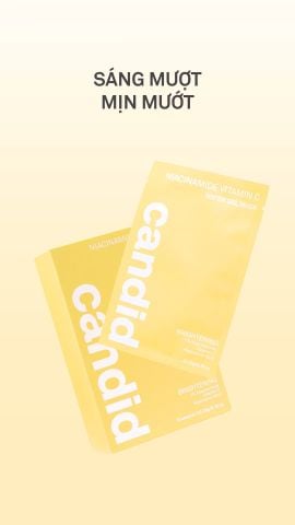Candid Niaciamide Vitamin C Mask Mặt nạ dưỡng sáng - Hộp 10 miếng