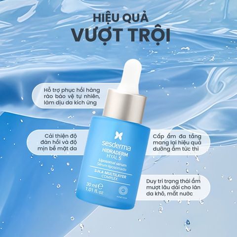 Sesderma Hidraderm Hyal 5 Liposomal Serum 30ml – Serum Phức Hợp 5 Loại HA Dưỡng Ẩm Đa Tầng