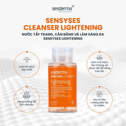 Sesderma Sensyses Cleanser Lightening - Hyaluronic - Sebum - Nước Tẩy Trang 200ml
