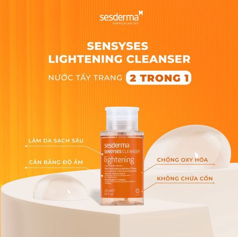 Sesderma Sensyses Cleanser Lightening - Hyaluronic - Sebum - Nước Tẩy Trang 200ml