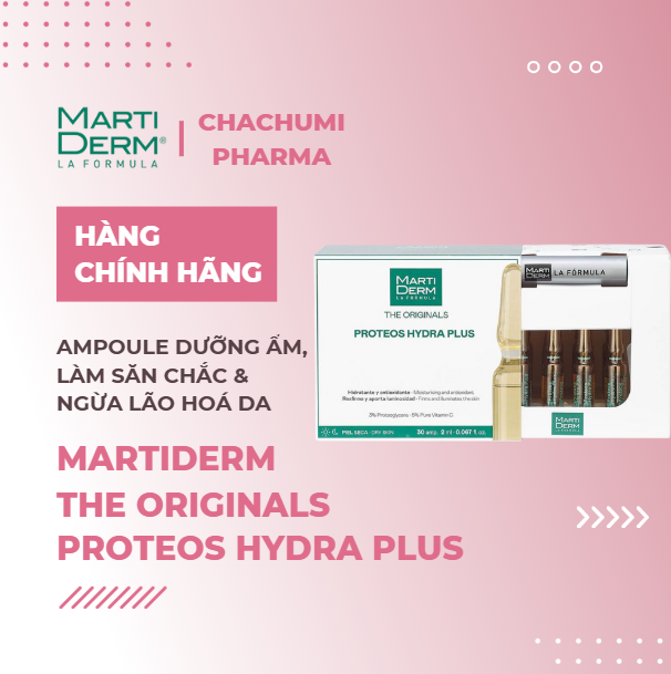 [Mẫu mới] MartiDerm The Originals Proteos Hydra Plus - Ampoule Dưỡng Ẩm, Làm Săn Chắc & Ngừa Lão Hoá Da