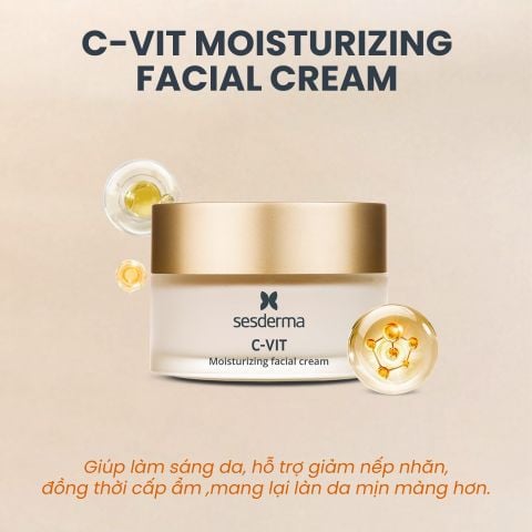 Sesderma C-VIT Moisturizing Facial Cream – Kem Dưỡng Ẩm & Làm Sáng Da Hỗ Trợ Mờ Thâm 50ml