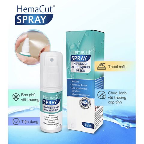 Rejuvaskin HemaCut Spray Xịt Hỗ Trợ Liền Thương & Giảm Sẹo Sau Can Thiệp 15ml