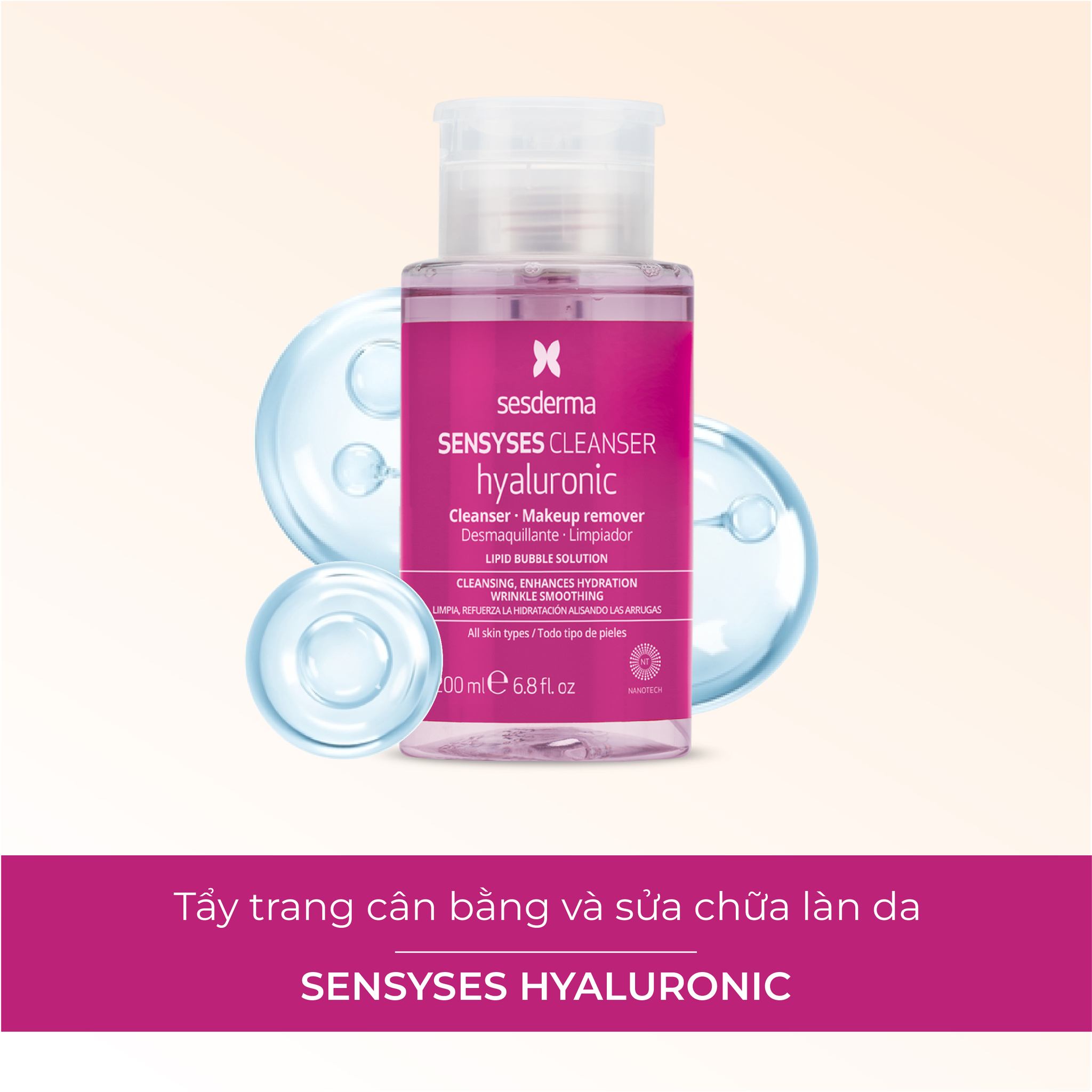 Sesderma Sensyses Cleanser Lightening - Hyaluronic - Sebum - Nước Tẩy Trang 200ml