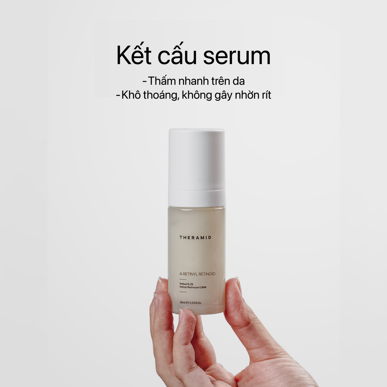 Theramid A Retinyl Retinoate - Tinh Chất Vitamin A, Tái Tạo Da Nhẹ Nhàng & Ổn Định 30ml