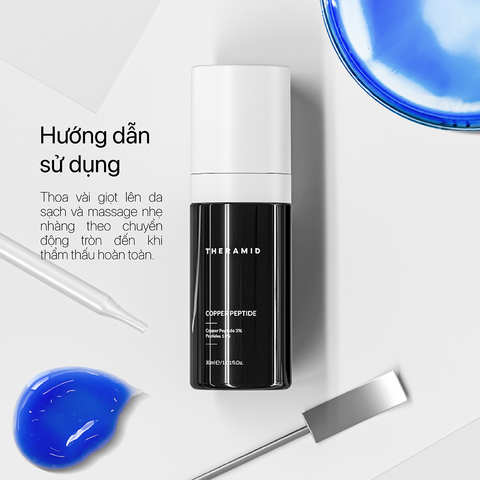 Theramid Copper Peptide - Tinh Chất Đồng Peptide Phục Hồi Da, Hỗ Trợ Tăng Sinh & Cải Thiện Độ Săn Chắc 30ml