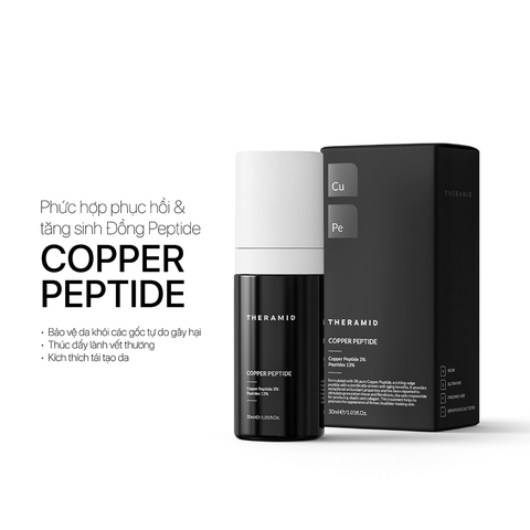 Theramid Copper Peptide - Tinh Chất Đồng Peptide Phục Hồi Da, Hỗ Trợ Tăng Sinh & Cải Thiện Độ Săn Chắc 30ml