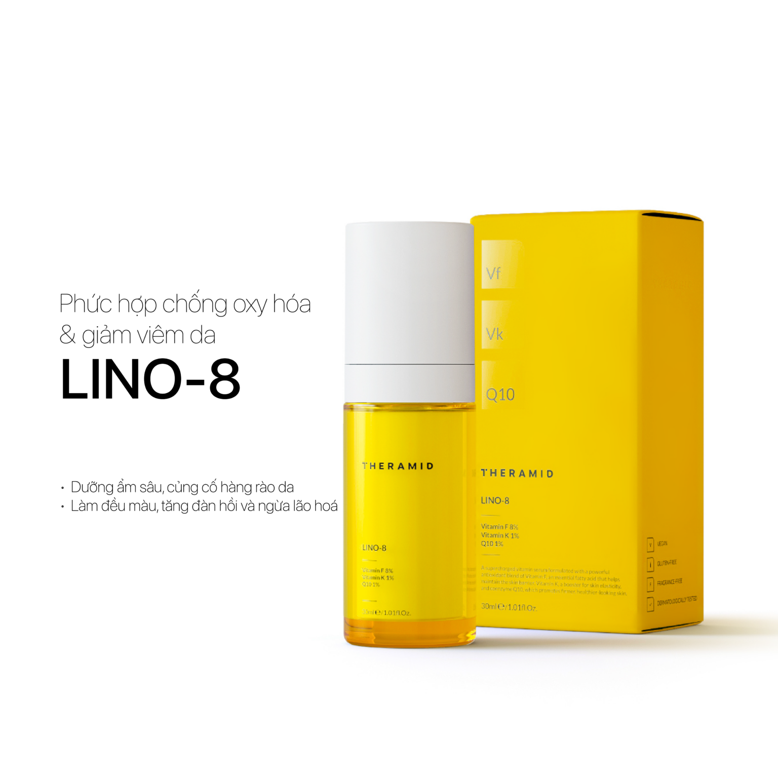Theramid Lino-8 - Tinh Chất Chống Oxy Hóa, Làm Dịu & Cân Bằng Làn Da Nhạy Cảm 30ml