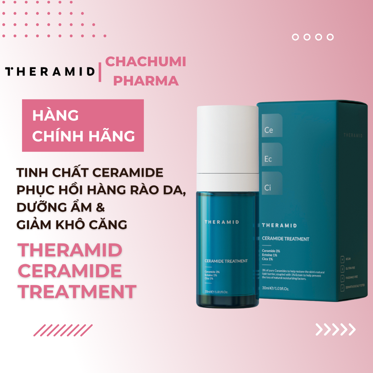 Theramid Ceramide Treatment - Tinh Chất Ceramide Phục Hồi Hàng Rào Da, Dưỡng Ẩm & Giảm Khô Căng 30ml