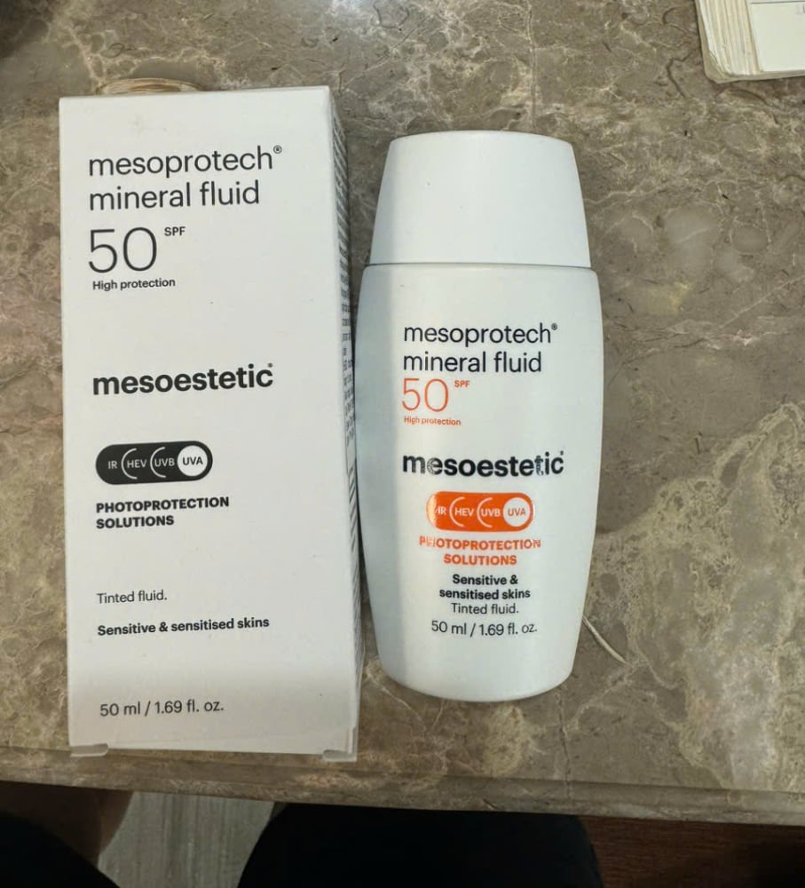 Mesoestetic Mesoprotech Mineral Fluid SPF50+ Kem Chống Nắng Vật Lý Cho Da Nhạy Cảm 50ml