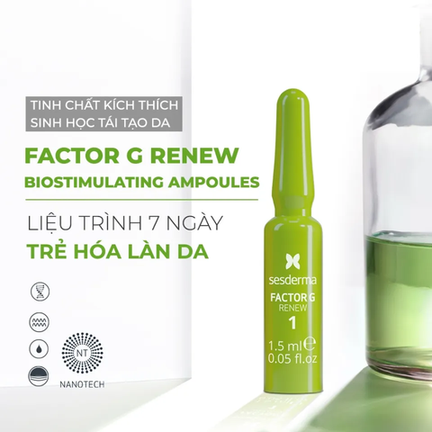 Sesderma Factor G Renew Biostimulating Ampoules 7 x1.5ml – Tinh Chất Phục Hồi Tái Tạo Da