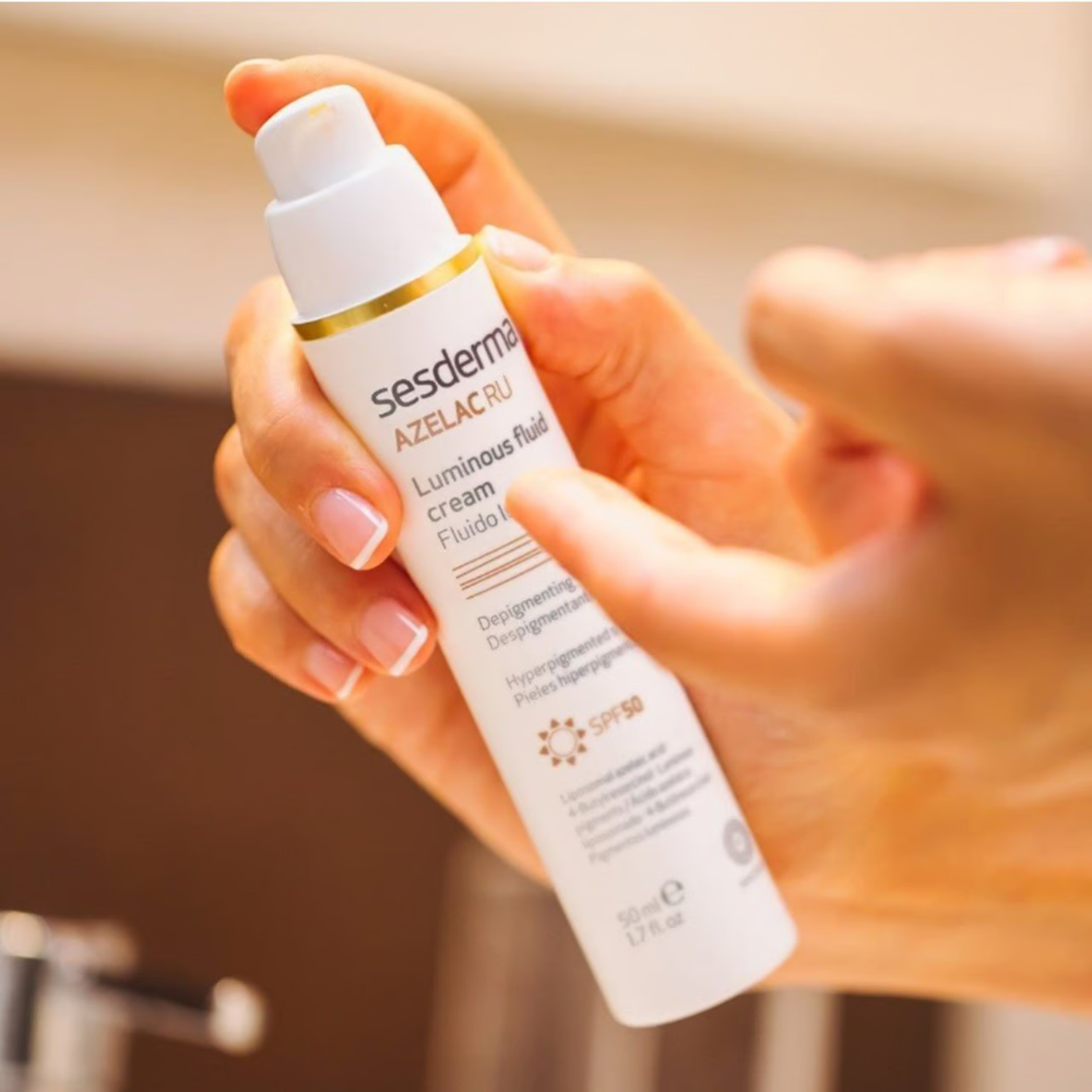 Sesderma Azelac RU Luminous Fluid Cream 50ml – Sữa Dưỡng Làm Sáng Da, Tích Hợp Chống Nắng