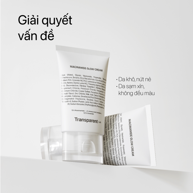 Transparent Niacinamide Glow Cream – Kem Dưỡng Sáng Da, Mờ Thâm, Kiểm Soát Dầu 50ml