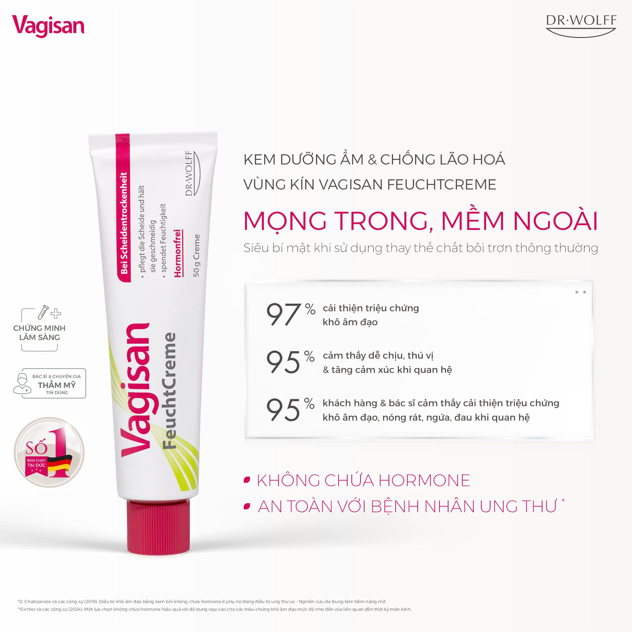Kem dưỡng ẩm Vagisan FeuchtCreme làm mềm và chống lão hóa vùng kín