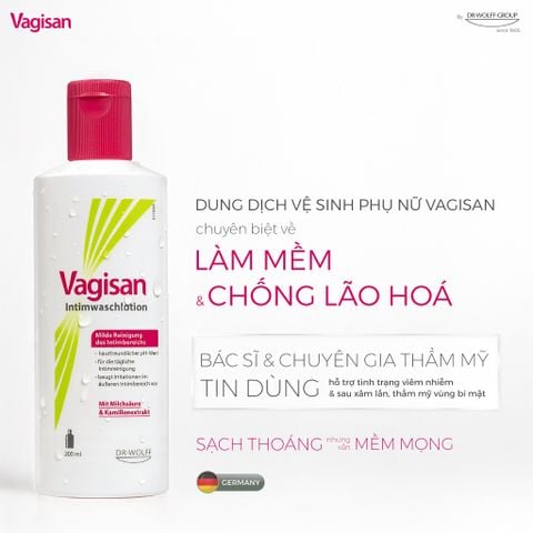 Vagisan Intimwaschlotion - Dung Dịch Vệ Sinh Phụ Nữ Làm Mềm Và Chống Lão Hóa