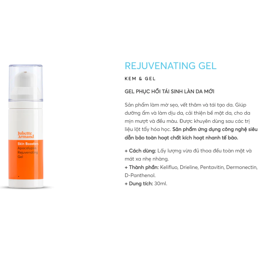 Juliette Armand Skin Booster Rejuvenating Gel Gel Phục Hồi Tái Sinh Làn Da Mới 30ml