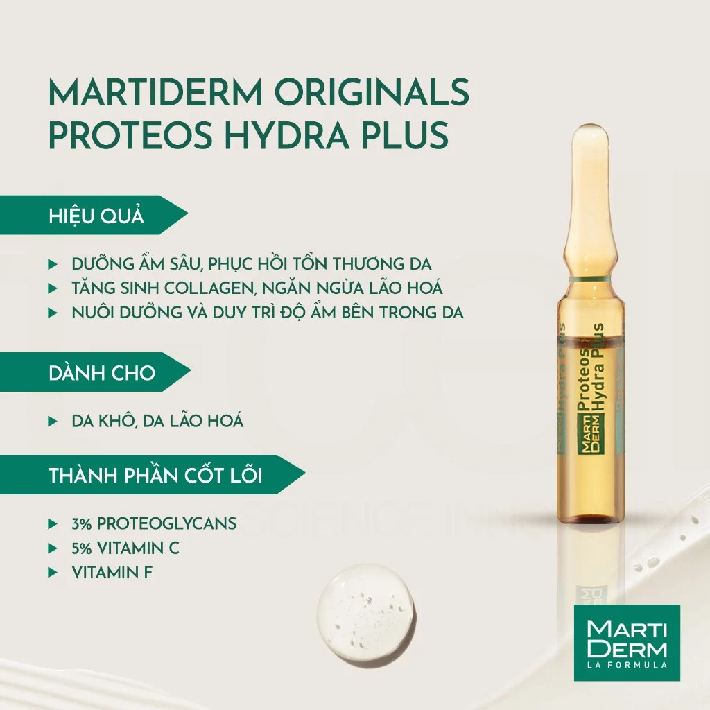 [Mẫu mới] MartiDerm The Originals Proteos Hydra Plus - Ampoule Dưỡng Ẩm, Làm Săn Chắc & Ngừa Lão Hoá Da