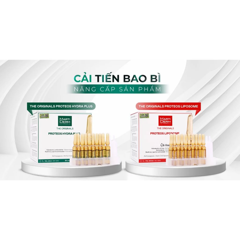 [Mẫu mới] Martiderm proteos liposome ampoule chống oxy hoá, phục hồi, điều tiết bã nhờn