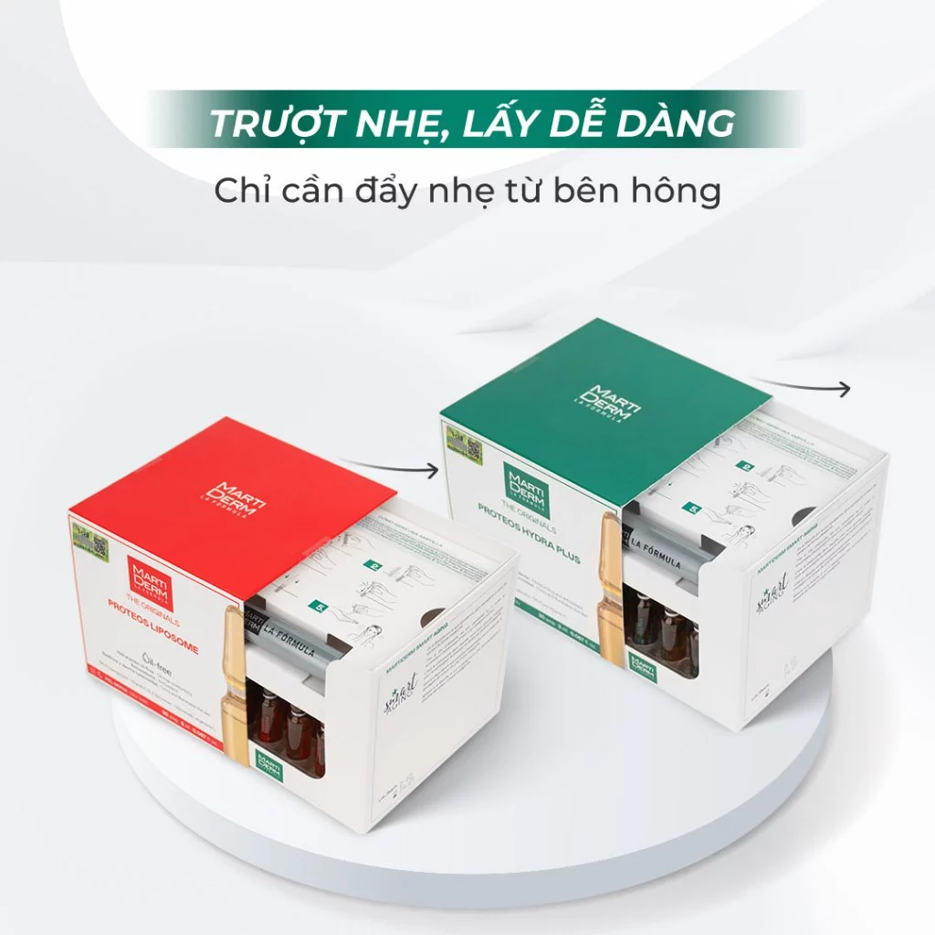 [Mẫu mới] Martiderm proteos liposome ampoule chống oxy hoá, phục hồi, điều tiết bã nhờn