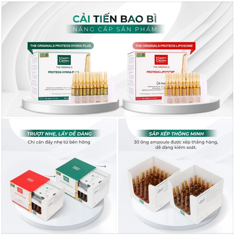 [Mẫu mới] MartiDerm The Originals Proteos Hydra Plus - Ampoule Dưỡng Ẩm, Làm Săn Chắc & Ngừa Lão Hoá Da