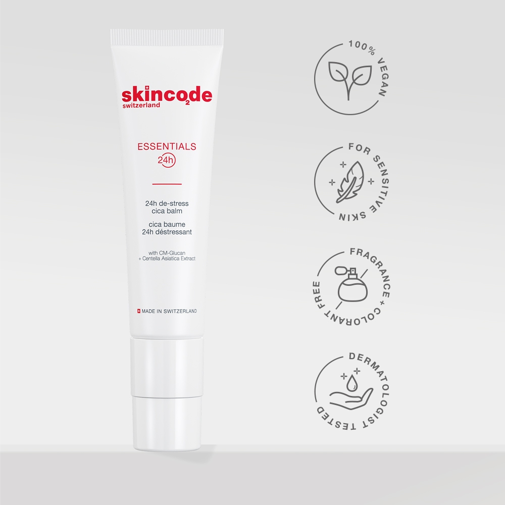 Skincode 24h De-stress Cica Balm Kem Balm CiCa - Kem dưỡng tế bào gốc phục hồi thương tổn & tăng trưởng tế bào nội mô