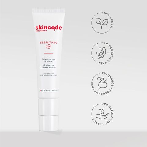 Skincode 24h De-stress Cica Balm Kem Balm CiCa - Kem dưỡng tế bào gốc phục hồi thương tổn & tăng trưởng tế bào nội mô