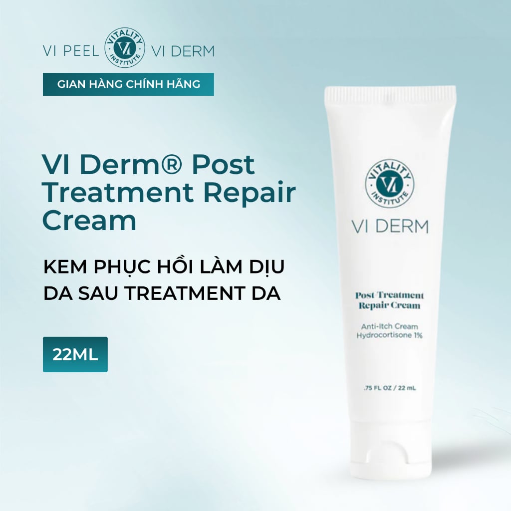 VI Derm Post Treatment Repair Cream 22ml Viderm – Kem Dưỡng Phục Hồi, Làm Dịu Da Sau Treatment Và Xâm Lấn
