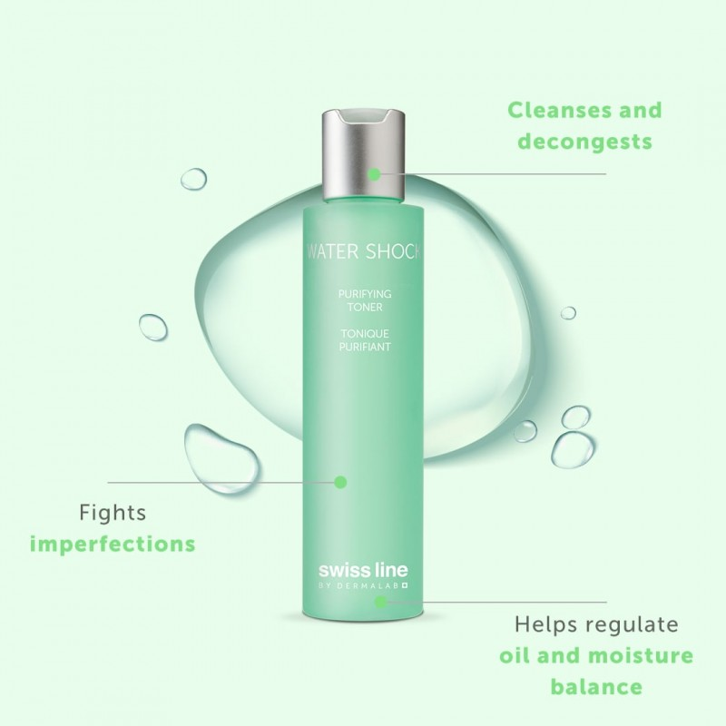 Swissline Water Shock Purifying Toner - Toner Cân Bằng Ổn Định Dầu & Tinh Khiết Da 100ml