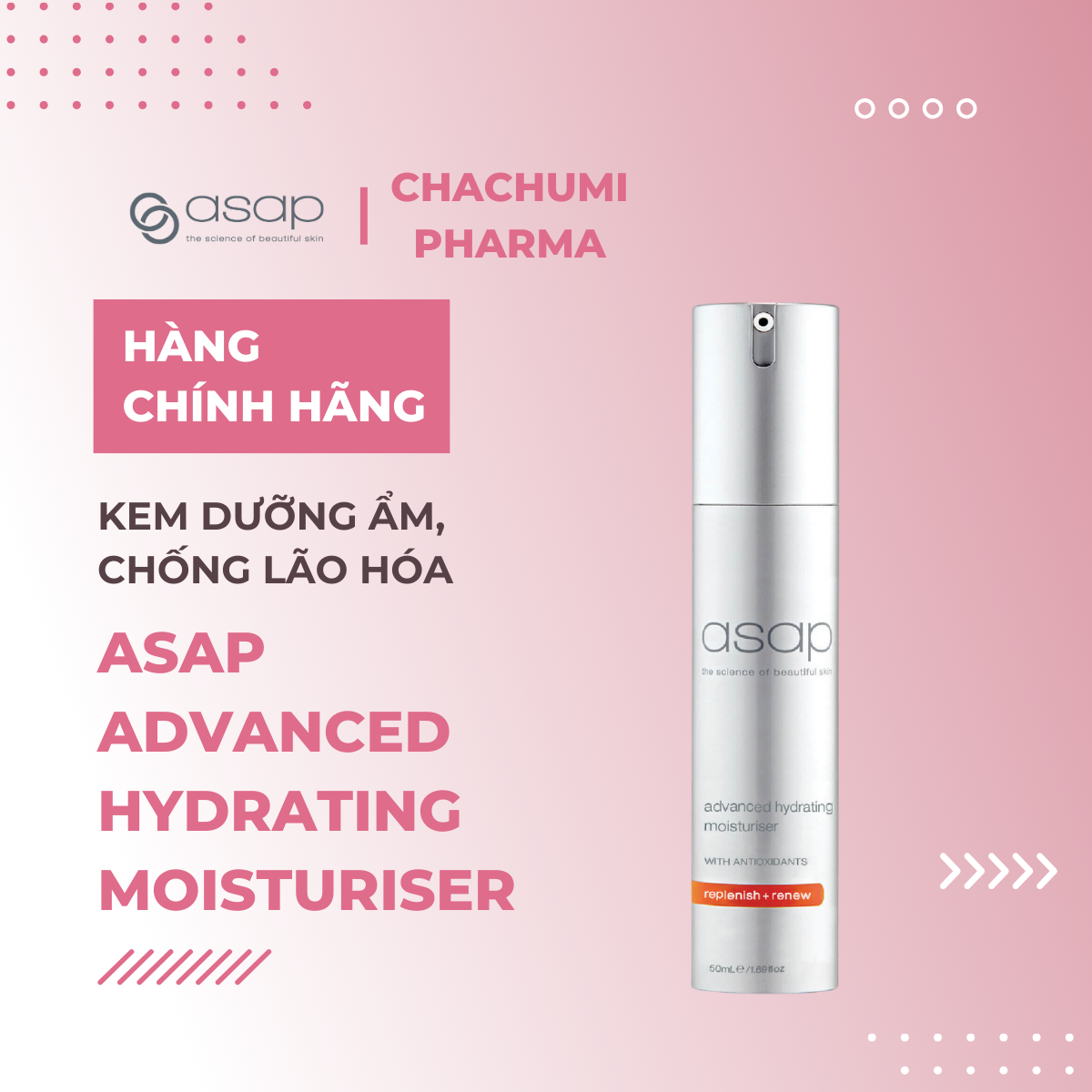 Asap Advanced Hydrating Moisturiser – Kem dưỡng ẩm chống lão hóa