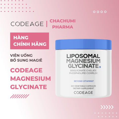 Codeage Liposomal Magnesium Glycinate 240v - Viên Uống Bổ Sung Magiê Hỗ Trợ Tập Gym, Giấc Ngủ, Xương Khớp, Giảm Stress