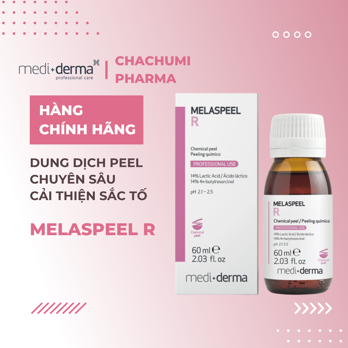 Mediderma Melaspeel R - Dung Dịch Peel Chuyên Sâu Cải Thiện Sắc Tố 60ml